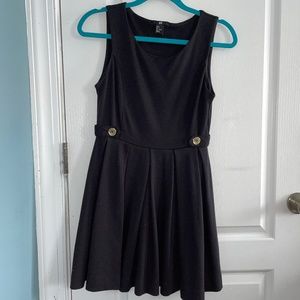 Black H&M Dress with Gold Button Accents